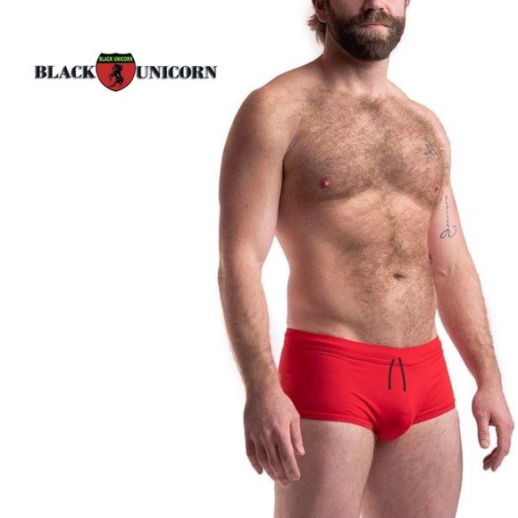 Black Unicorn Square Cut Swimsuit Medium 30-38" waist Gently worn 80% polyamide - Picture 1 of 6